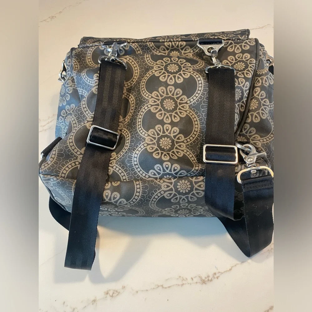 Petunia Pickle Bottom Diaper Bag Backpack with Floral embroidery